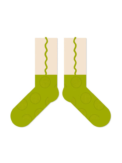 Wavy Edge Colorful Striped Cotton Socks