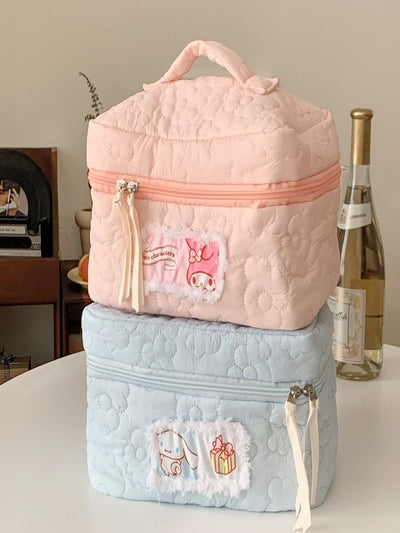 Stitched Patchwork Makeup Bag