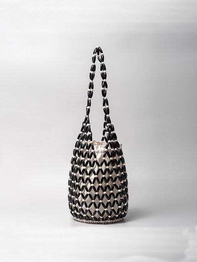Wooden Bead Bucket Bag