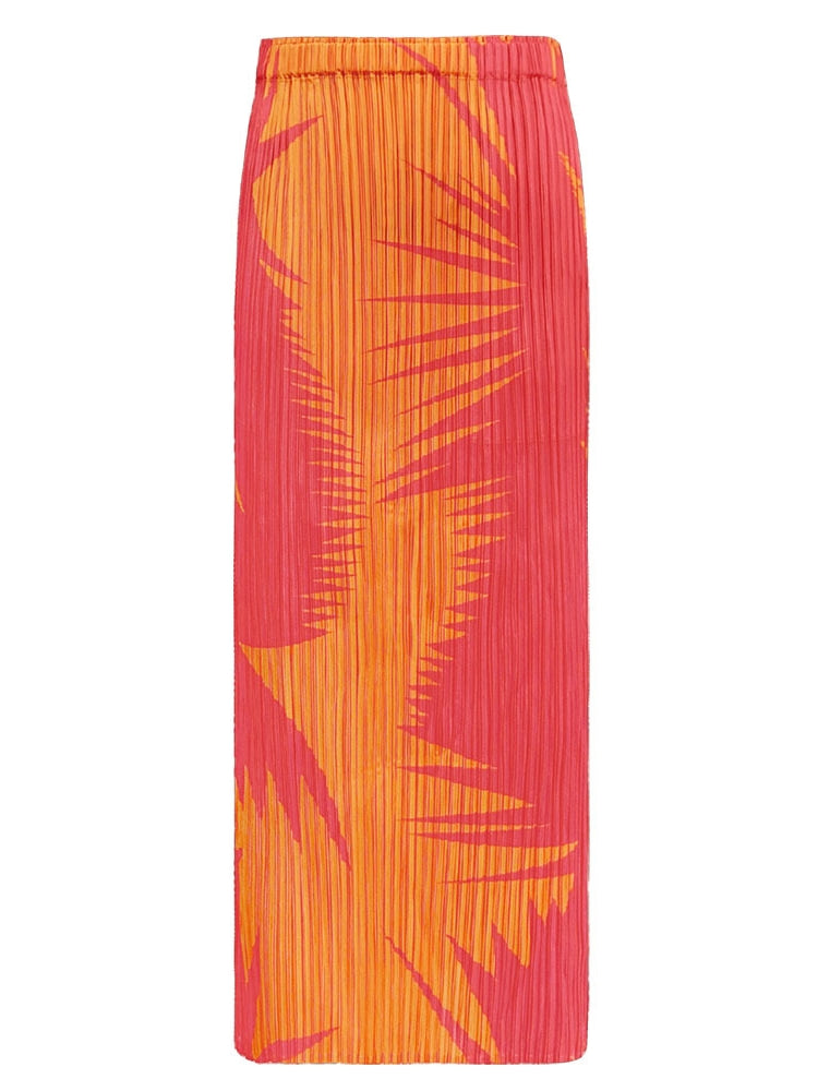 Pleated Lapel Top Two-Piece Set Skirt