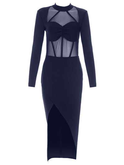 Bandage Mesh Bodycon Dress