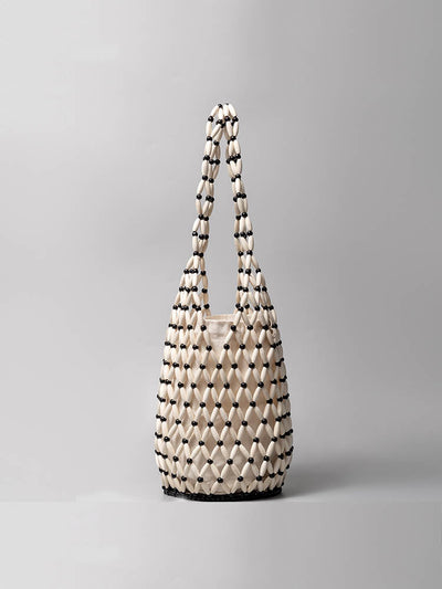 Wooden Bead Bucket Bag