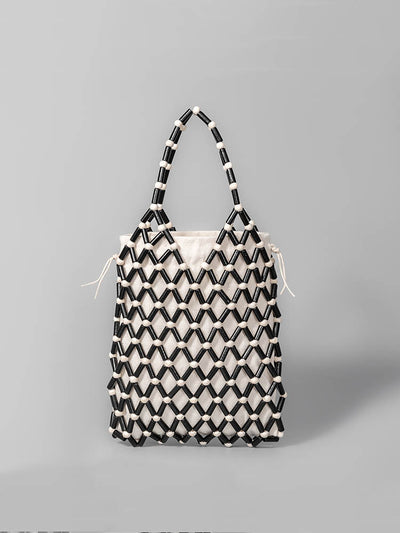 Wooden Bead Bucket Bag