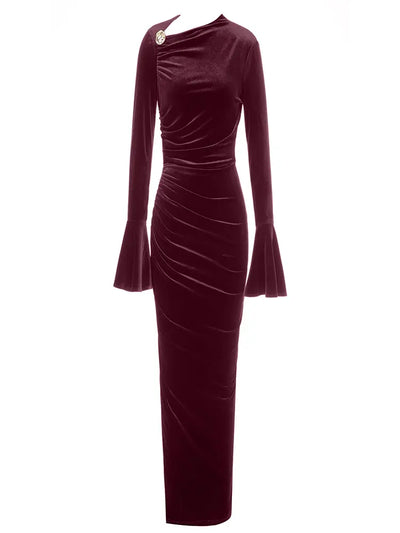 Asymmetric Neckline Fitted Dress