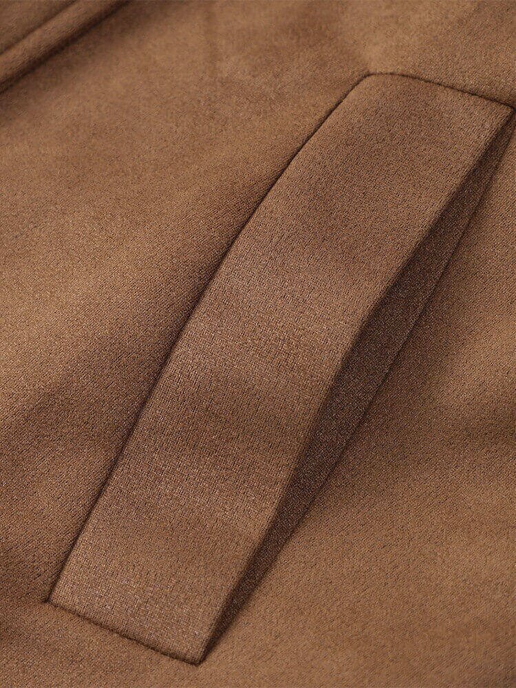 Long Suede Belted Coat