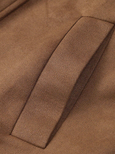 Long Suede Belted Coat