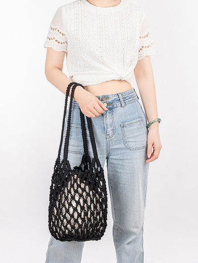 Cotton Thread Woven Fishnet Bag