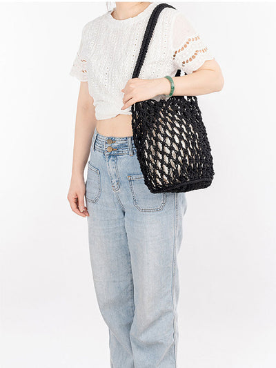 Cotton Thread Woven Fishnet Bag