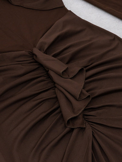 High Collar Sheer Fitted Dress