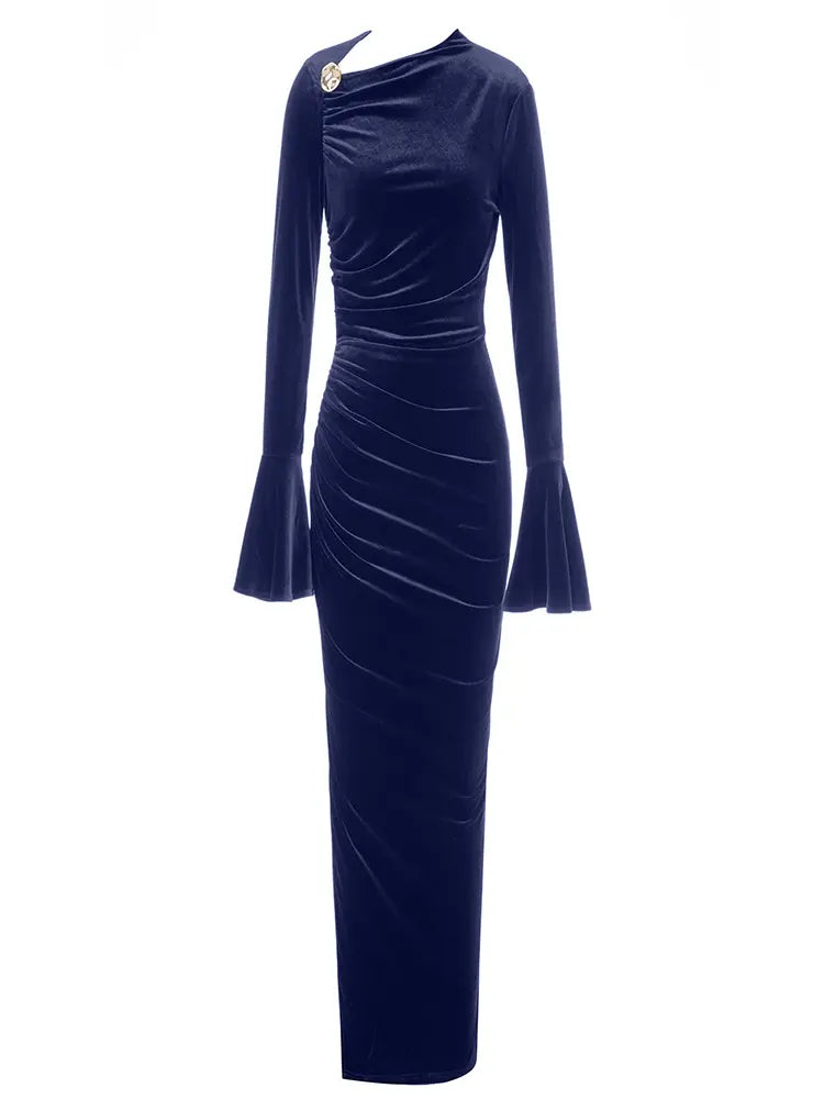 Asymmetric Neckline Fitted Dress