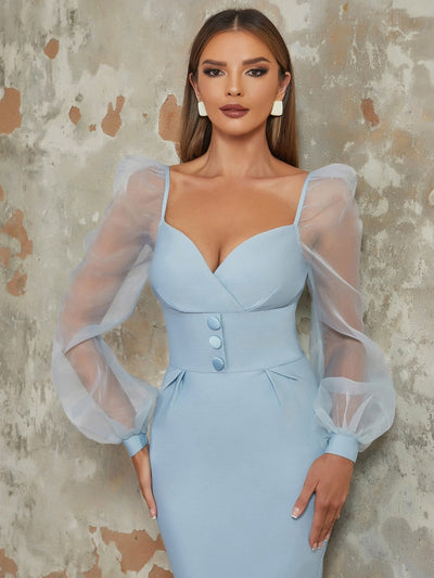 Retro Mesh Backless Dress