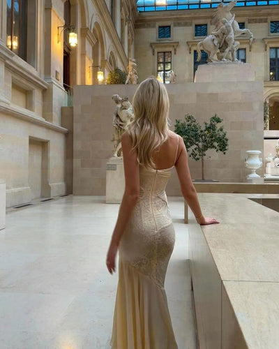 Chiffon Lace Low-Cut Dress