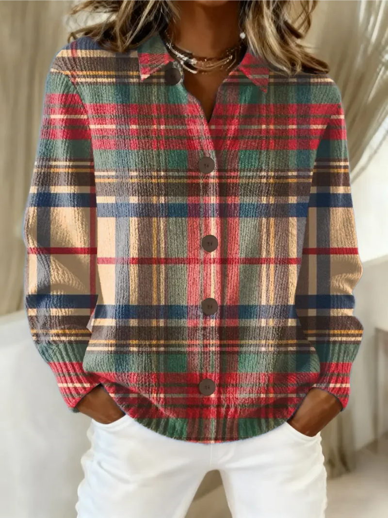 Nora | Checked Knitted Blouse