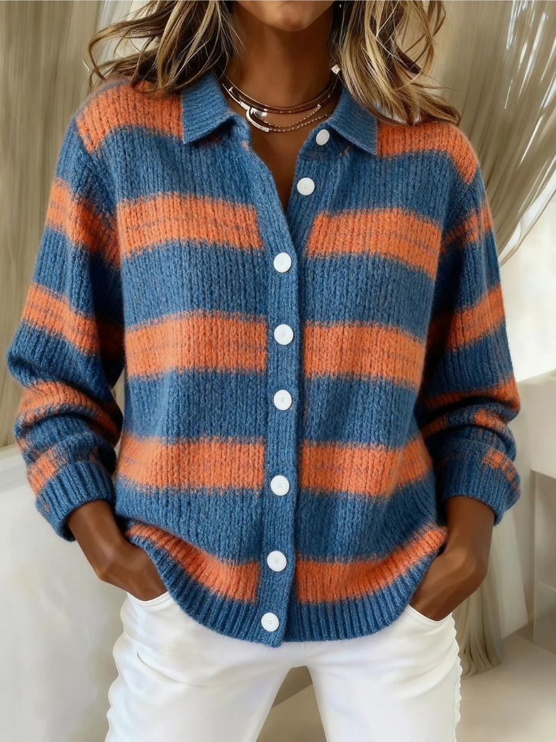 Livia | Knitted Blouse with Stripes