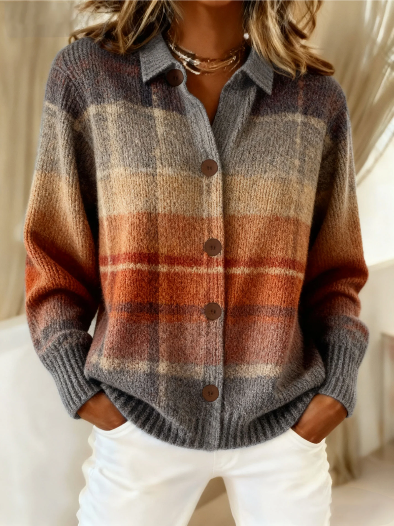 Fleur | Checked Blouse in Warm Autumn Tones