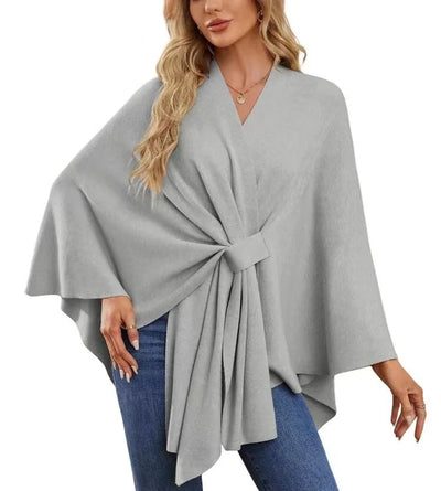Aqua Wave Knot Poncho