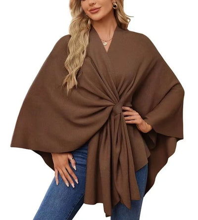 Aqua Wave Knot Poncho