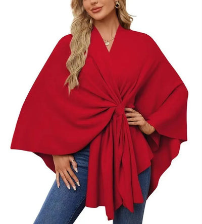 Aqua Wave Knot Poncho