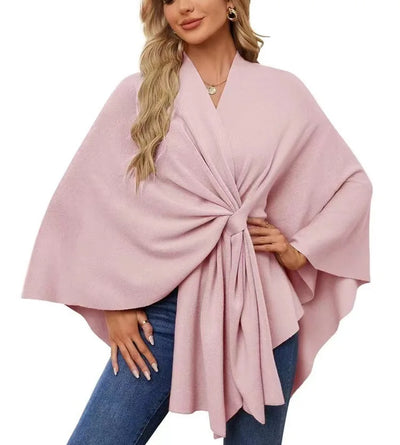 Aqua Wave Knot Poncho