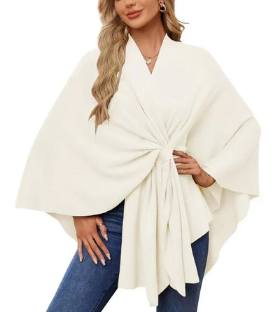 Aqua Wave Knot Poncho