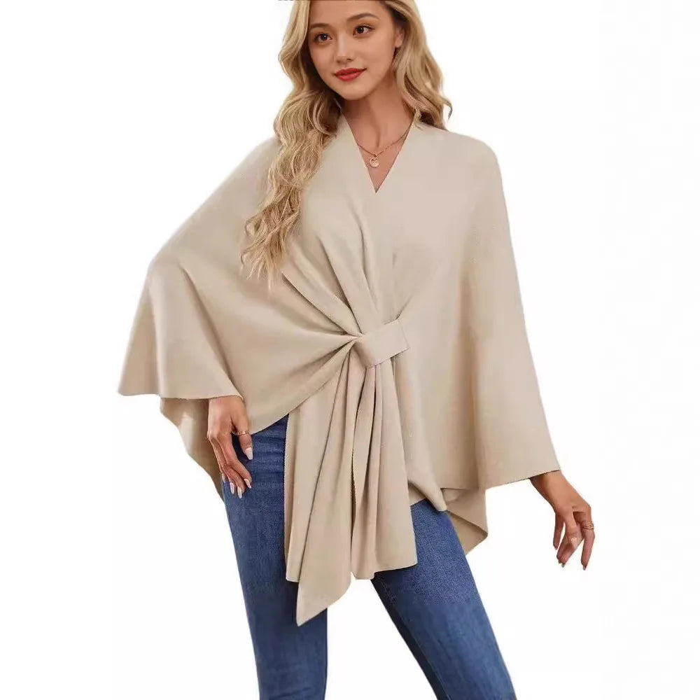 Aqua Wave Knot Poncho