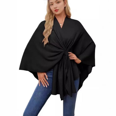 Aqua Wave Knot Poncho
