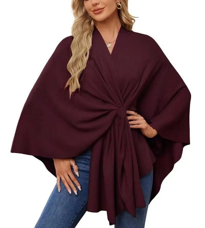 Aqua Wave Knot Poncho