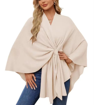Aqua Wave Knot Poncho