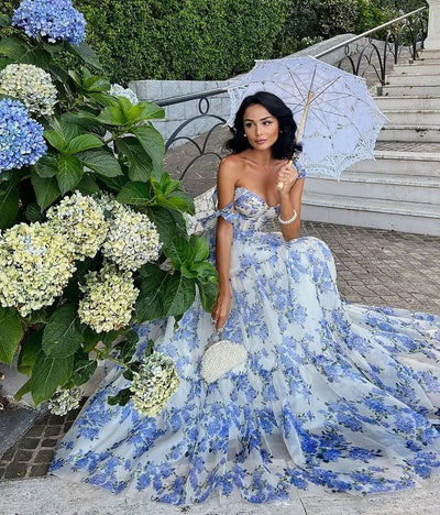 Robe Dolce Vita Fleurie – Bleu & Rose Antique