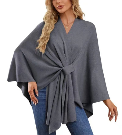 Aqua Wave Knot Poncho