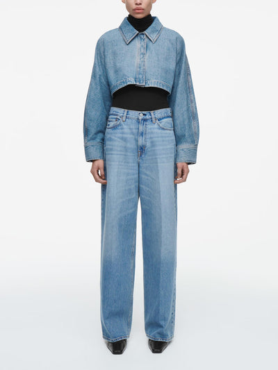 Oversized Cropped Denim Jacket