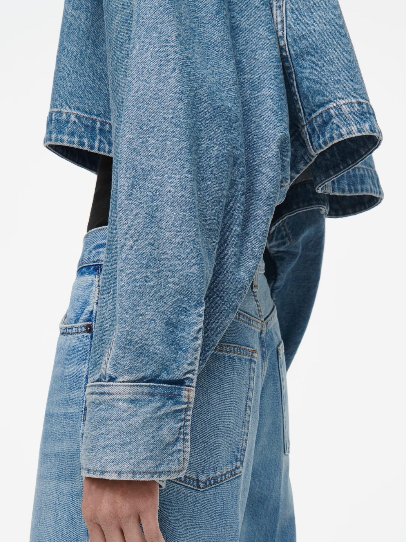 Oversized Cropped Denim Jacket