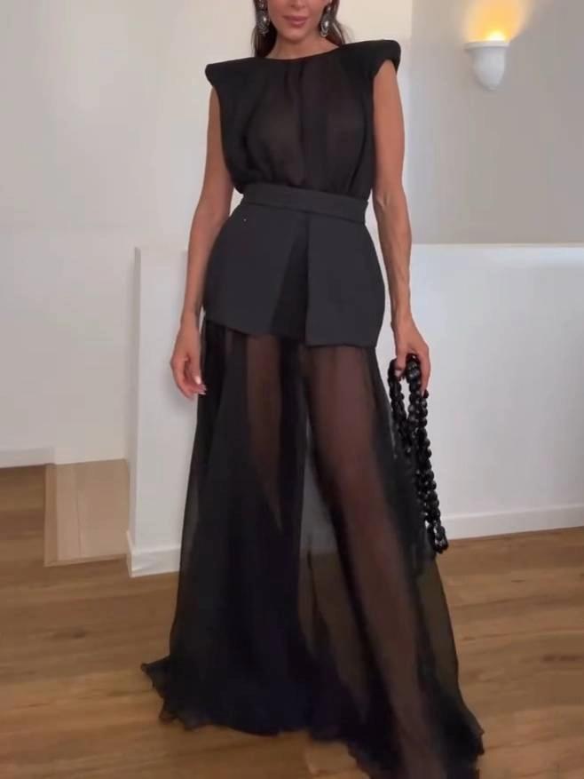 Sheer Mesh Maxi Dress