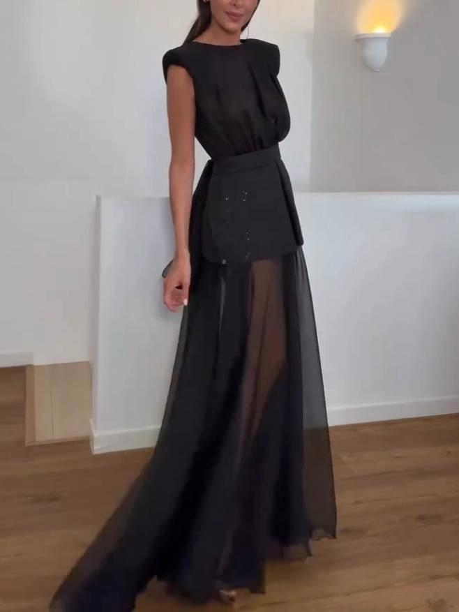 Sheer Mesh Maxi Dress