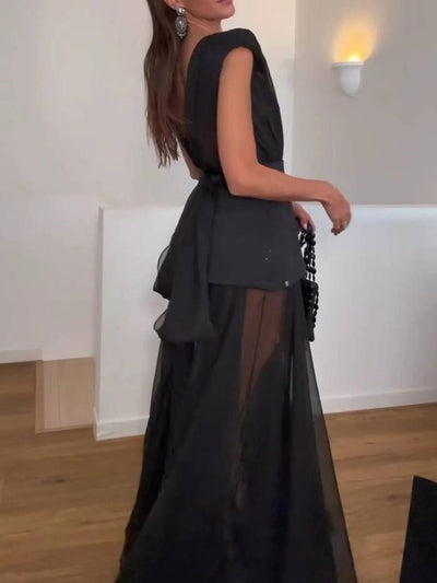 Sheer Mesh Maxi Dress