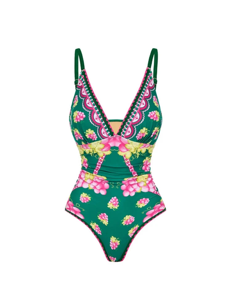 Deep V Cami Maxi Dress Swimsuit Set