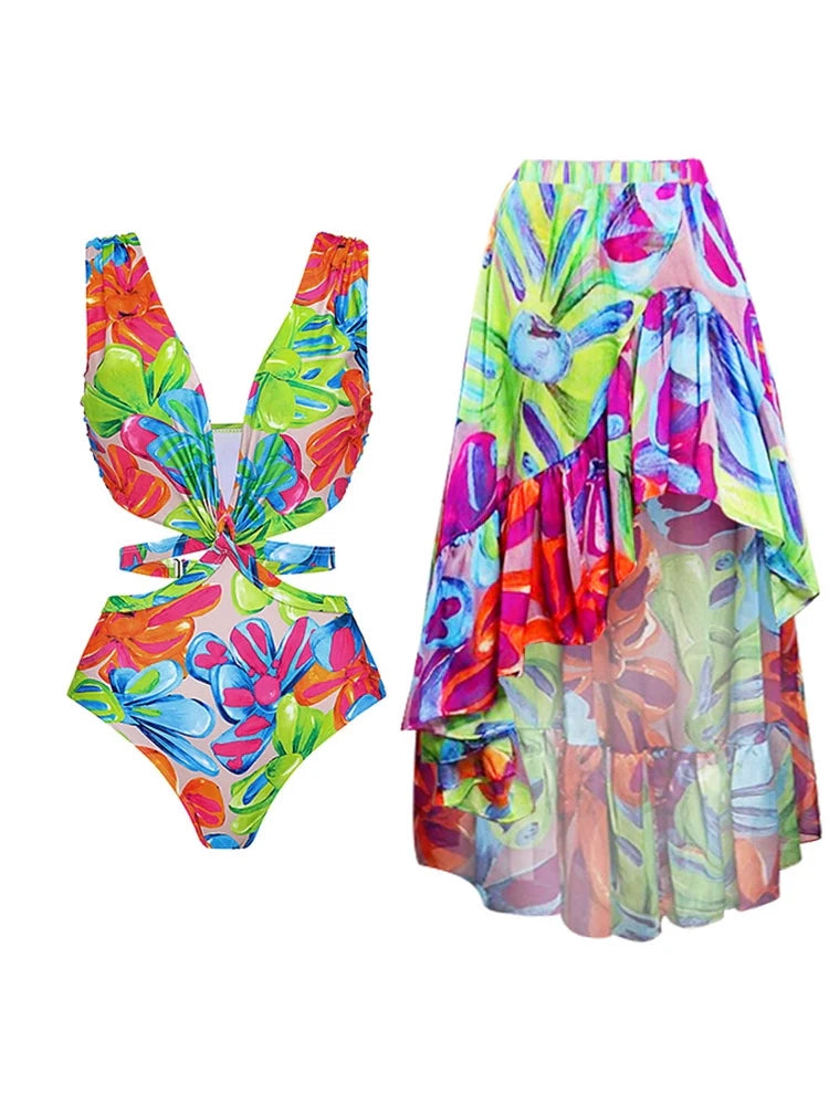 Printed Swimsuit Set for Women
