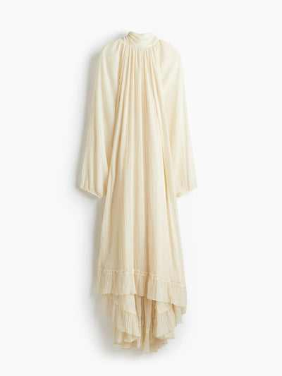 Textured High Neck Maxi Dress