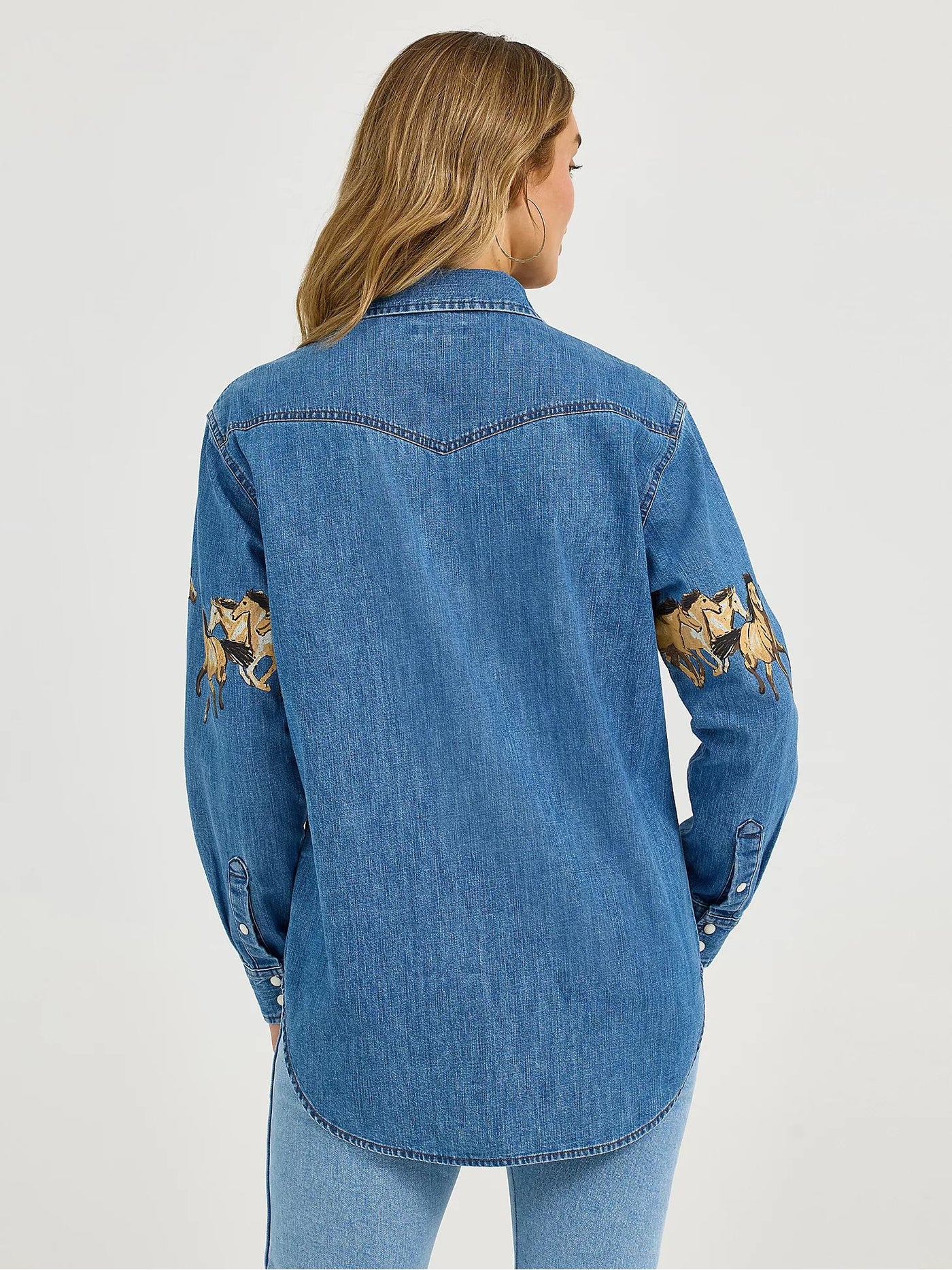 Horses Boyfriend Western Snap Shirt