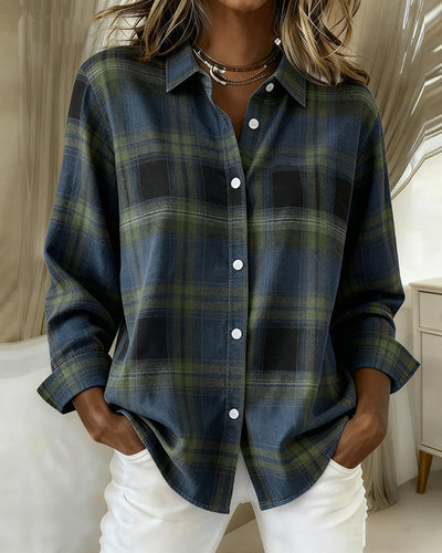 Stella® | Shirt with Check Pattern and Notched Collar