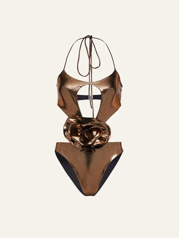 Floral Cutout Swimsuit Set