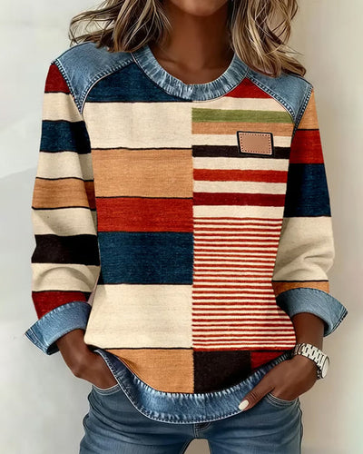 Stella | Colorful Striped Sweater with Round Neck