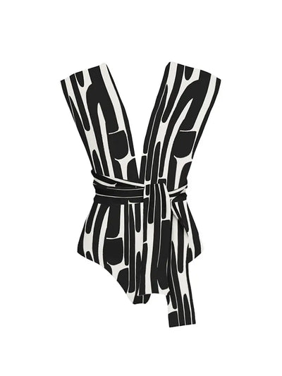 Striped Multiway Tie Swimsuit for Women