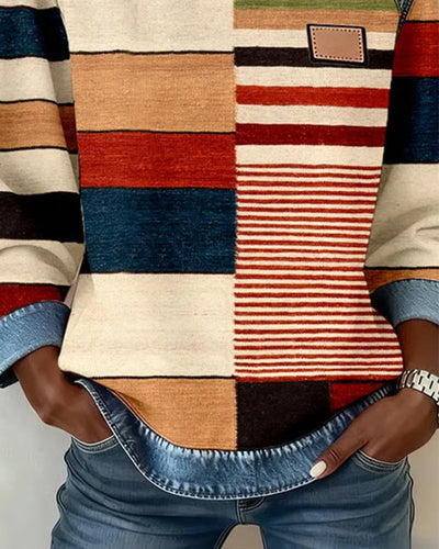 Stella | Colorful Striped Sweater with Round Neck