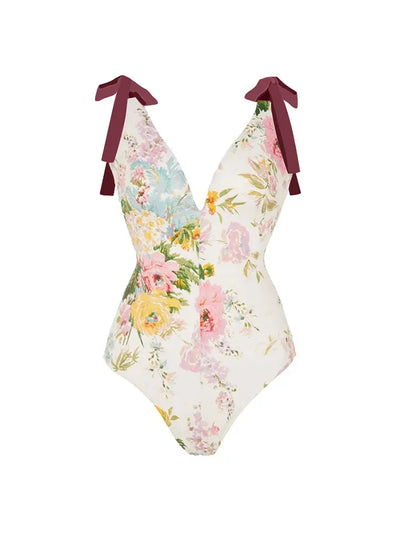 Appliqué Tie-Up Sexy Bikini Set