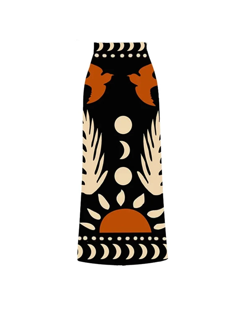 Printed One Piece Swimsuit and Bikini Set