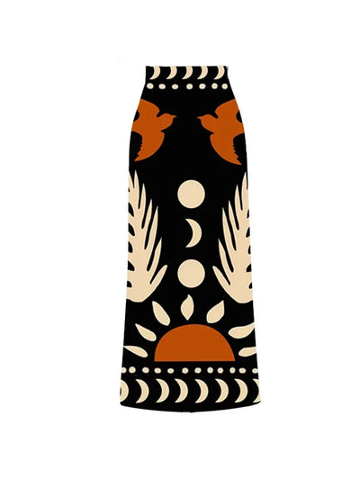 Printed One Piece Swimsuit and Bikini Set