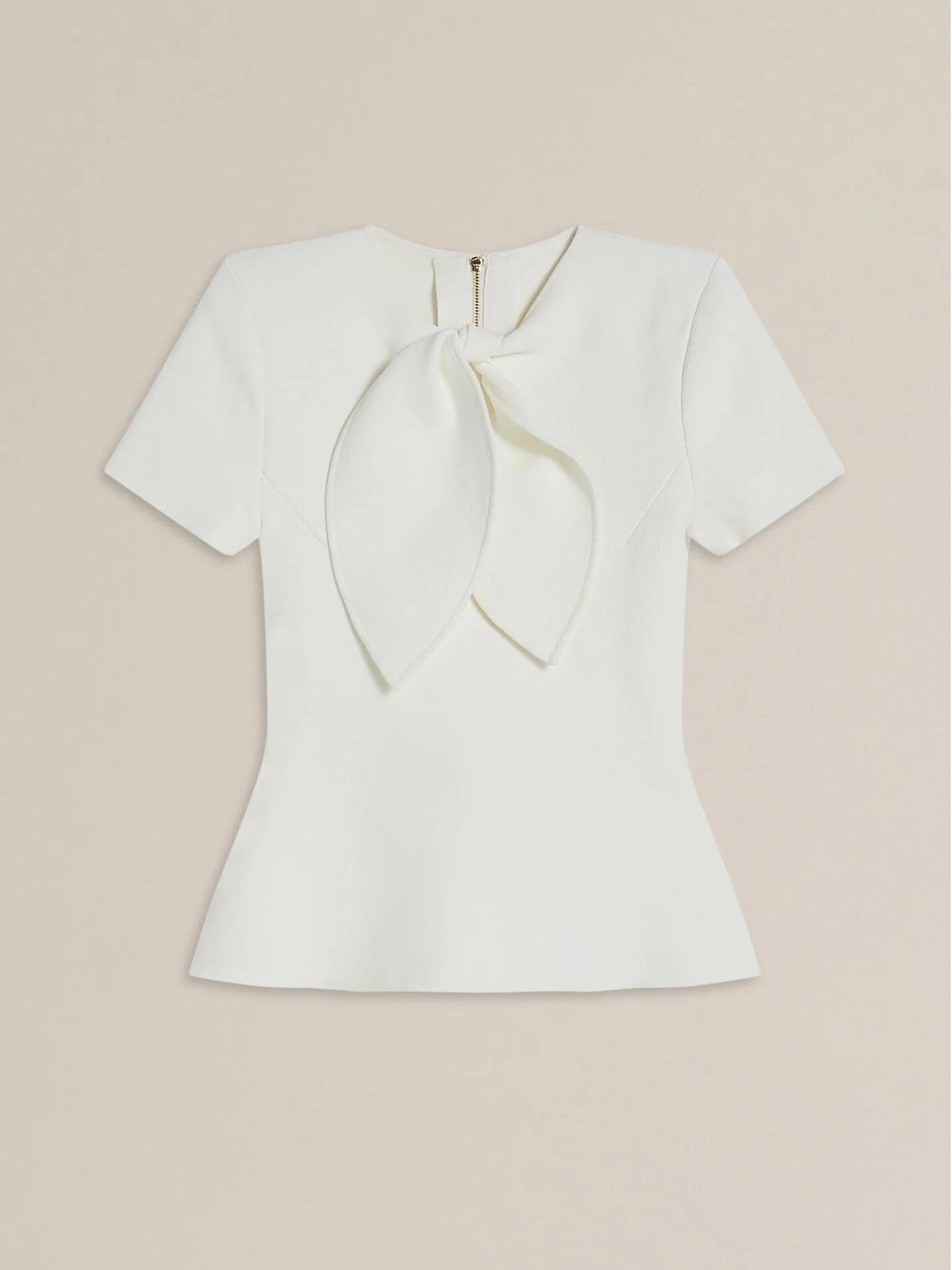 Crepe Knit Cravat Top & Pleated Suiting Maxi Skirt