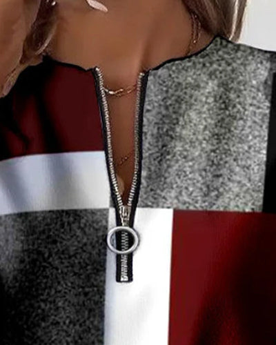 Stella® | Casual Sweatshirt with Half Zipper and Print