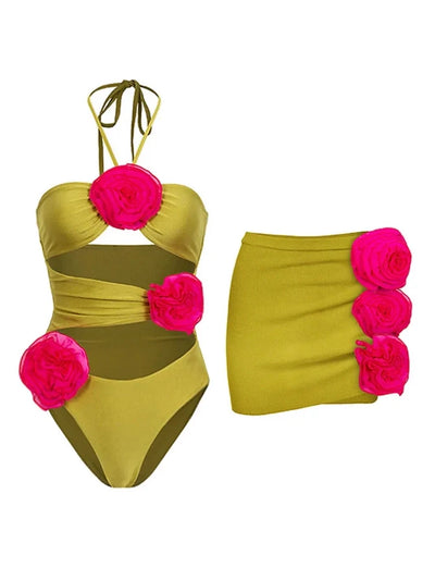 Floral Decor One-Piece Swimsuit